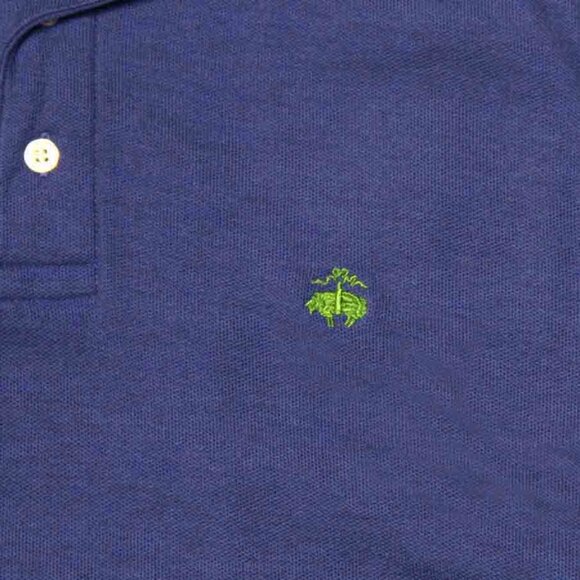 Brooks Brothers Polo Shirt Blue Long Sleeve Cotton Pique Men's Size Small - Picture 2 of 3